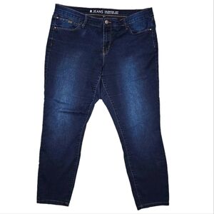 R Jeans Signature Soft Jeans Midrise Petite Size 33 Dark Blue Crop